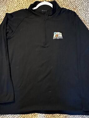 Black Quarter-Zip Sweatshirt with 2012 New Orleans final four Event Patch